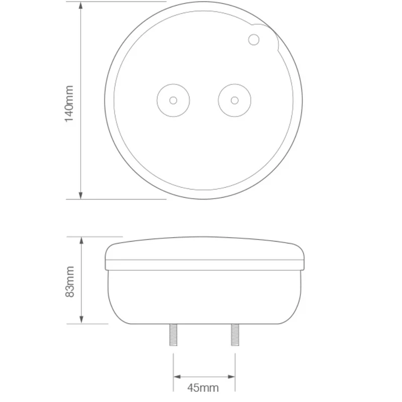 LED Round Trailer Burger Light for Trucks & Trailers / Deep Bracket