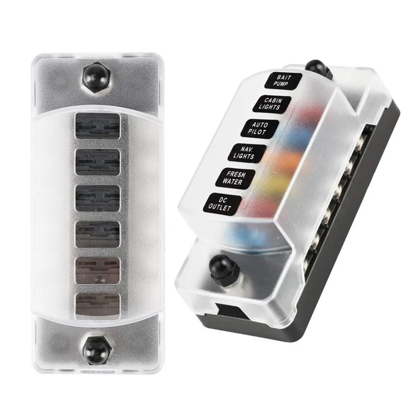 6 Way Fuse Box with Positive & Negative Busbar
