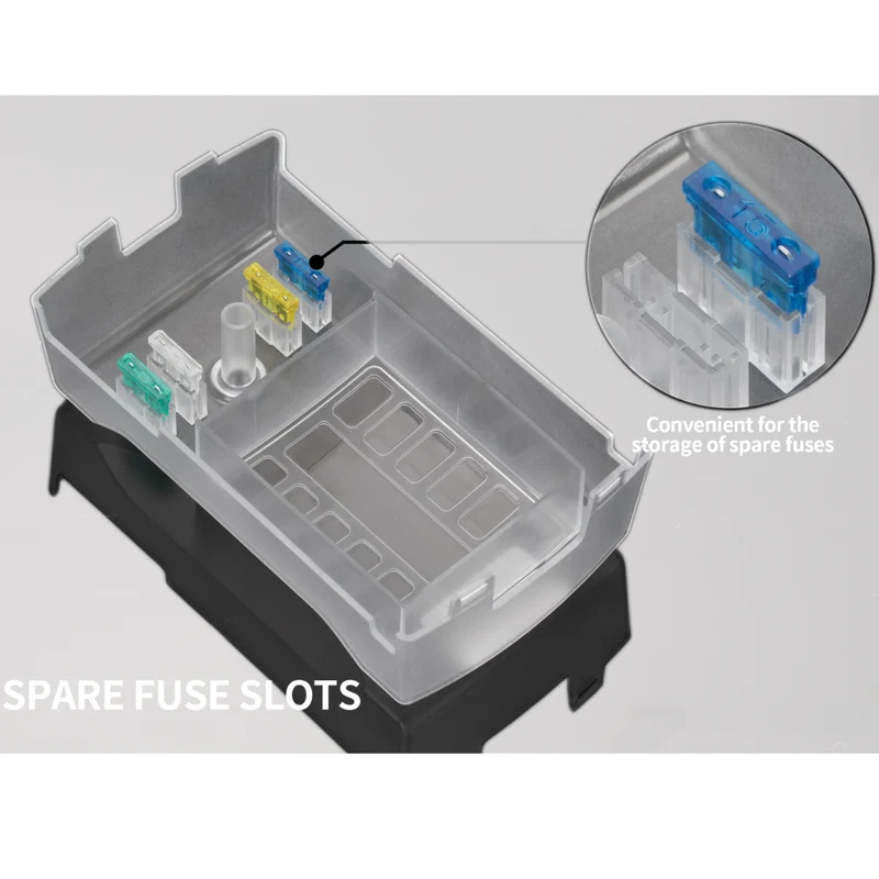 12 Way Blade Split Fuse Box 300A Stud / 2 x Positive & 1 x Negative Busbar