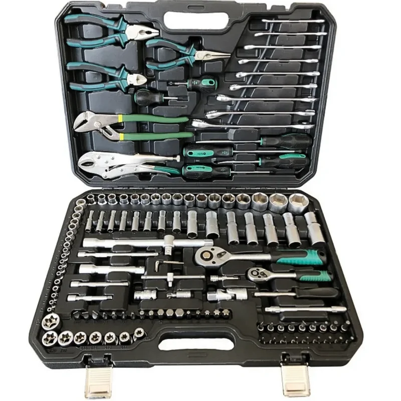 Socket, Spanner, Ratchet & Grip Set with 1/2" and 1/4" Drives / 131pcs