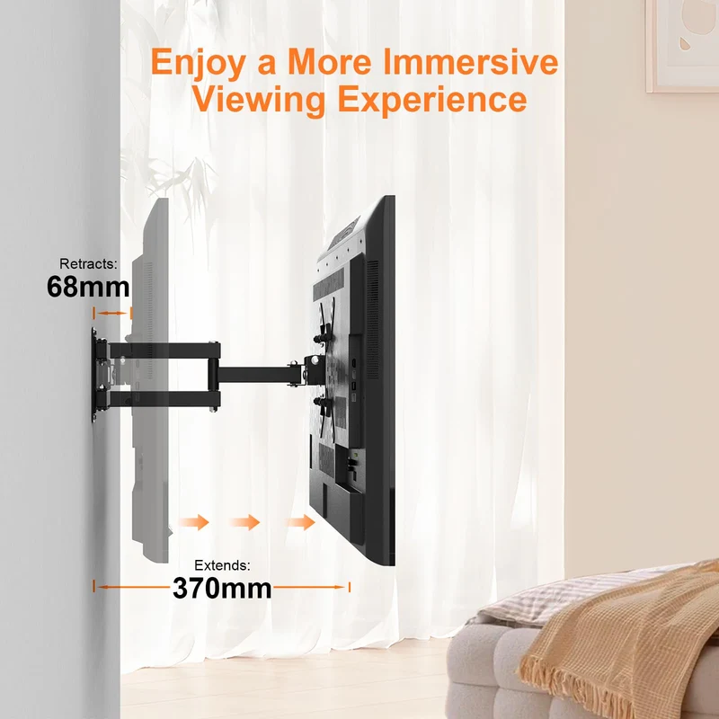 GRIFEMA GB1008-2 Supporto TV Parete per 13-43”, Staffa TV Muro Girevole Inclinabile Estensibile Universale, Fino a 20 kg, Max VESA 200x200mm Porta TV da Parete