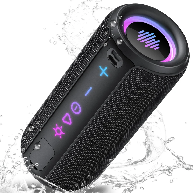 Cassa Bluetooth Portatile Potente 30W, Altoparlante Bluetooth 5.4 con Miglioramento Basso 3.0, IPX7 Speaker BluetoothAccoppiamento TWS, 30H di Autonomia con 8 Modalità RGB, Supporto Micro-Con, AUX, TF