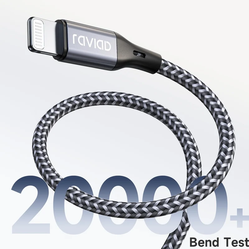 RAVIAD Cavo USB C a Lightning 1M [Certificato MFi] Cavo iPhone USB Tipo C in Nylon Carica Rapida Caricatore per iPhone 14/13/13 Pro/13 Pro Max/12 Mini/11 Pro/11 Pro Max/11/SE 2020/XR/XS/X/8/8 Plus