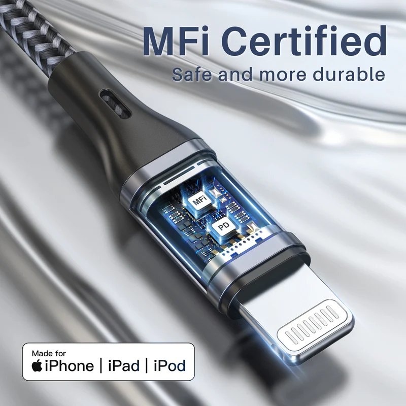 RAVIAD Cavo USB C a Lightning 1M [Certificato MFi] Cavo iPhone USB Tipo C in Nylon Carica Rapida Caricatore per iPhone 14/13/13 Pro/13 Pro Max/12 Mini/11 Pro/11 Pro Max/11/SE 2020/XR/XS/X/8/8 Plus