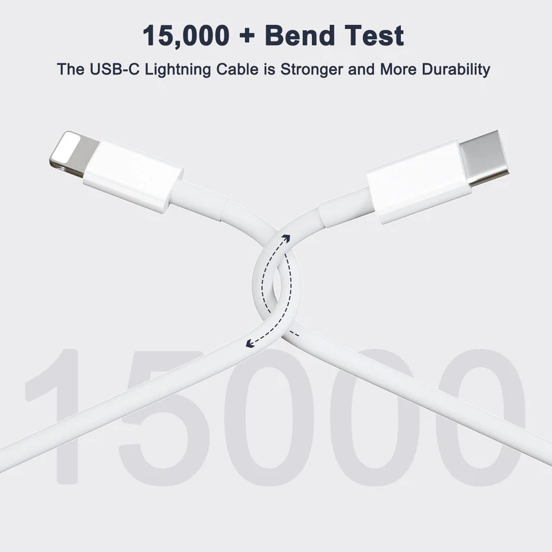 Caricatore iPhone, Caricatore USB C da 20W con Cavo i Phone da 1M, Caricabatterie per i-Phone 14/13/ 12/11/ X/ 8/7