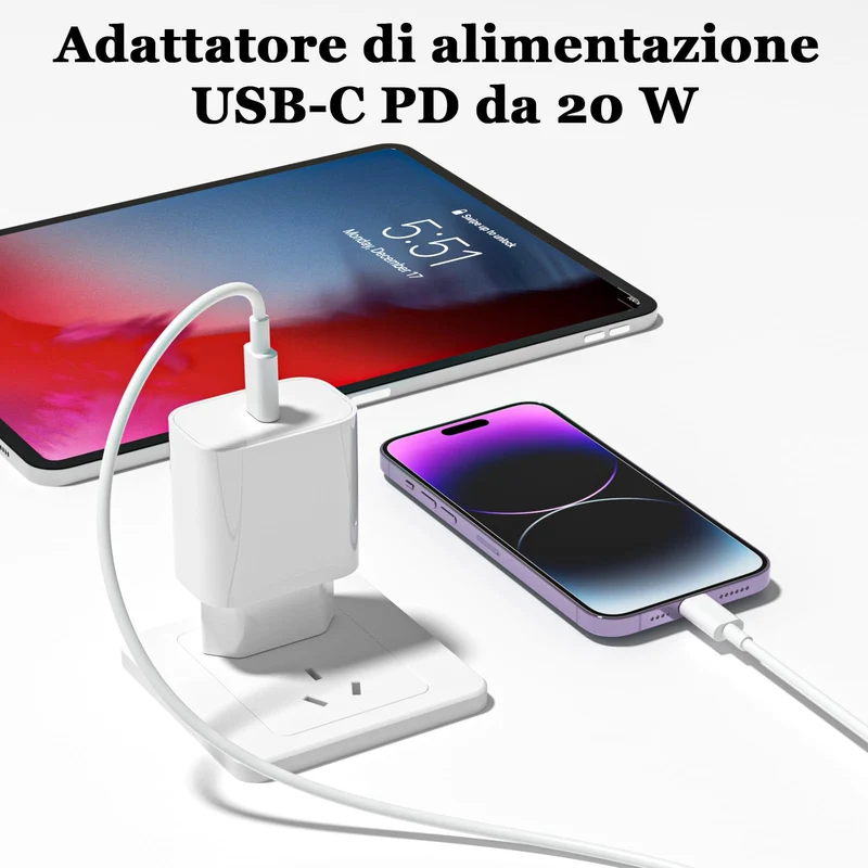 Caricatore per IPhone,2 Pack Caricabatterie USB C Rapido Alimentatore Presa With 2Pack 2M USB C- Lightning Spina Per IPhone 14/13/12/11/Pro/Pro Max/XS/XR/X/SE/iPad/Adattatore Caricabatteria Veloce
