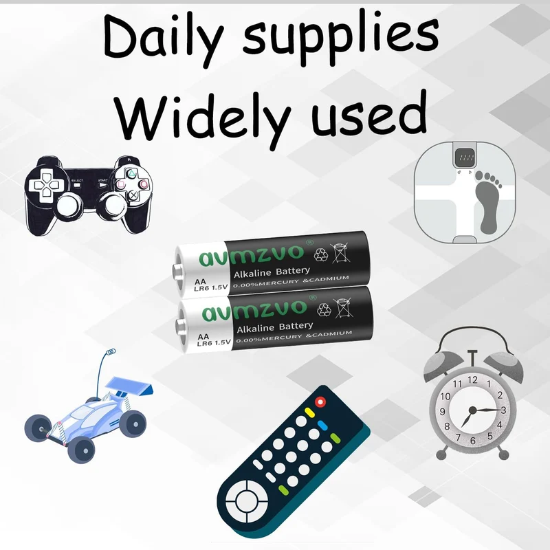 avmzvo Batterie AA, 80 pezzi, LR6 alcaline da 1,5 V, potenza durevole, potente, può essere utilizzata per giocattoli, sveglia e altri dispositivi elettronici