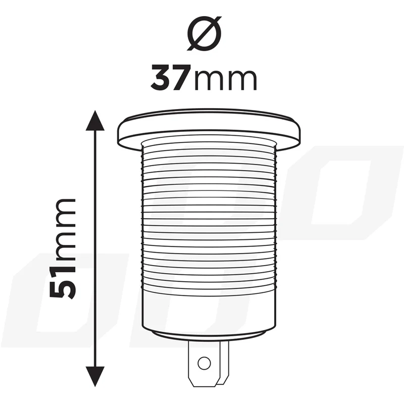 Doppio caricatore USB con voltmetro digitale 12/24V