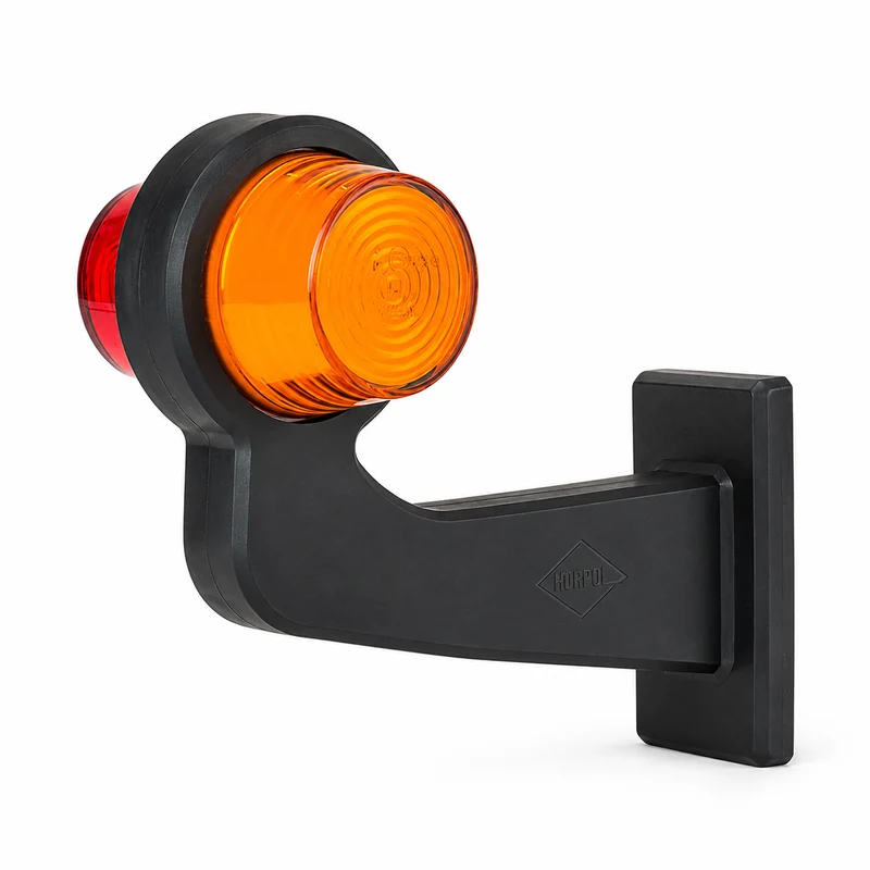 Faro di segnalazione danese vecchio stile con braccio lungo / Neon ambra e rosso