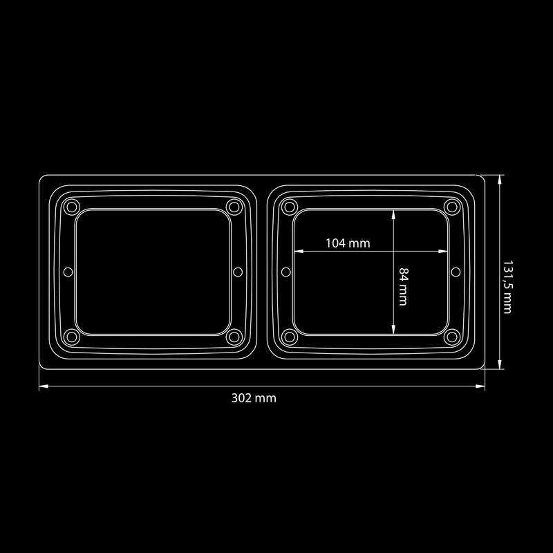 Strands IZE LED Double Mounting Frame / 2 Lamp Horizontal Version