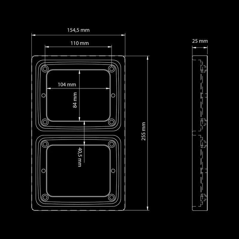 Strands IZE LED Double Mounting Frame / 2 Lamp Vertical Version