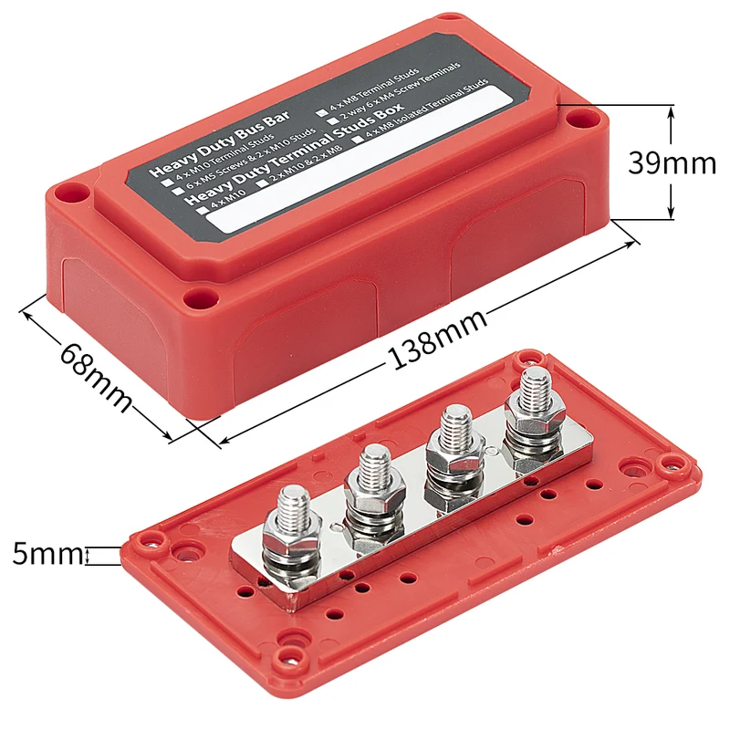 300A Heavy Duty Enclosed Busbar with 4 x M8 Studs