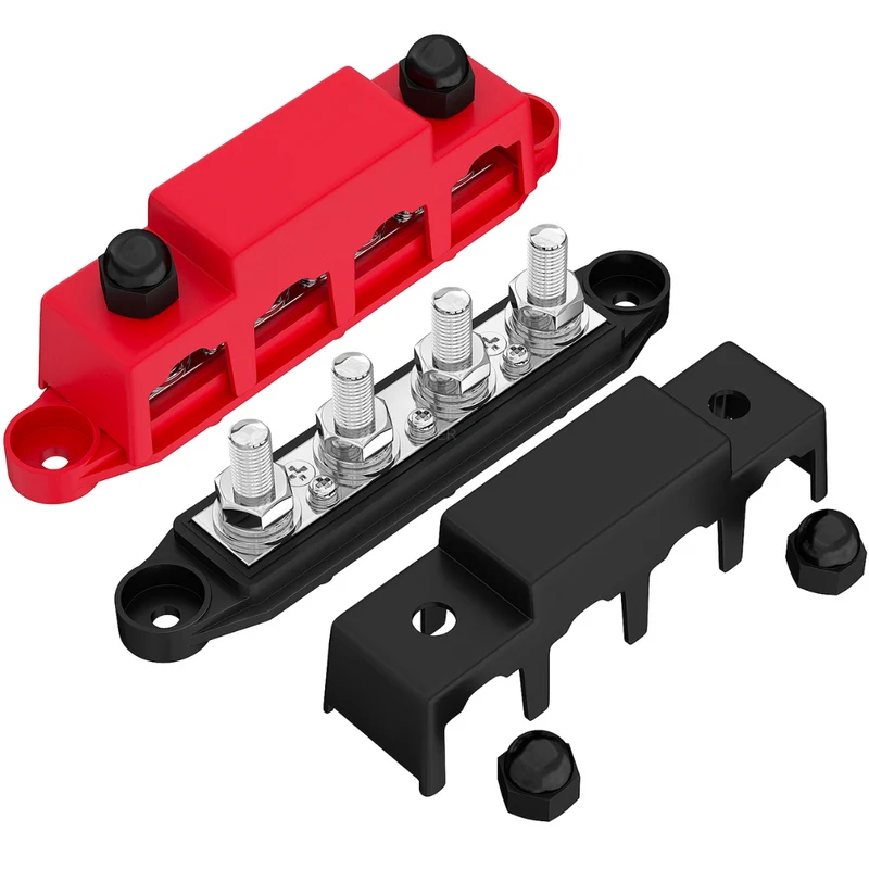 250A Busbar with 4 x M10 Studs and 3 x Screw Terminals