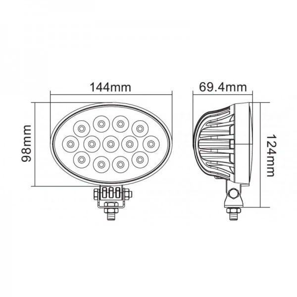 Faro da lavoro a LED ovale con fascio luminoso da 36 W / 2316 lumen
