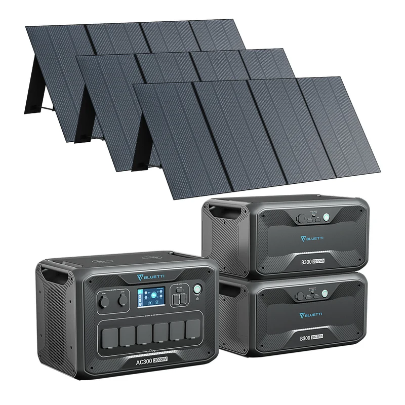 Kit Generatore Solare Bluetti 3000W AC300 + 2 B300 + 3 Pannelli PV350