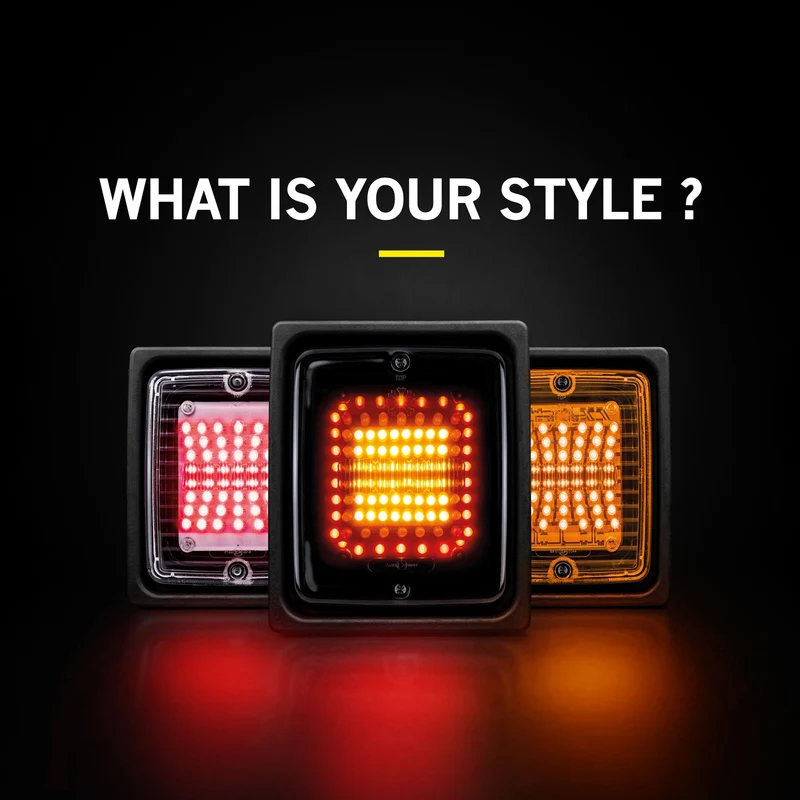 Strands Dark Knight Square IZE LED Tail Lights with Dark Lens