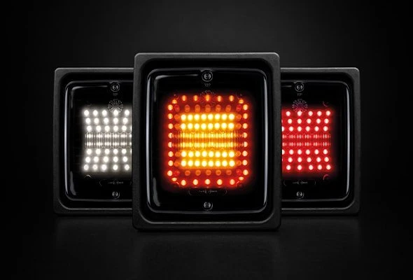 Strands Dark Knight Square IZE LED Tail Lights with Dark Lens