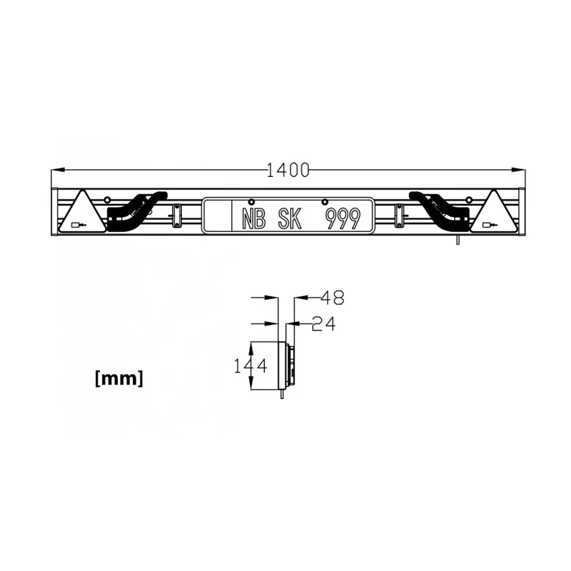 Scheda rimorchio LED 1.4 m