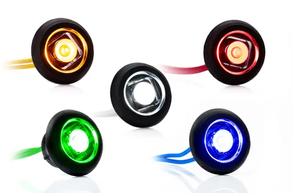 LED Bulls Eye Round Marker Lamp with Flat & Curved Gasket