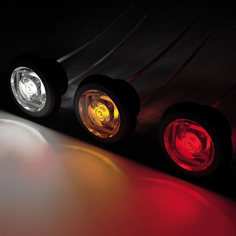 LED Bulls Eye Round Marker Lamp with Flat & Curved Gasket