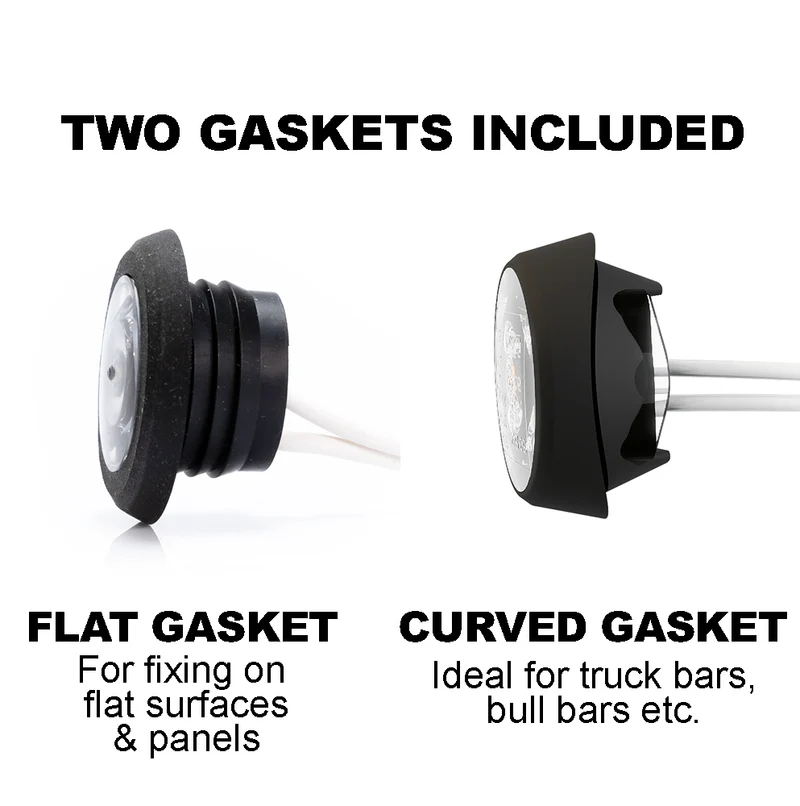 LED Bulls Eye Round Marker Lamp with Flat & Curved Gasket