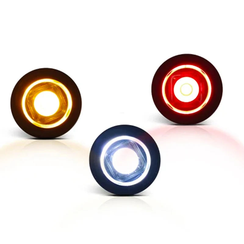 LED Bulls Eye Round Marker Lamp with Flat & Curved Gasket