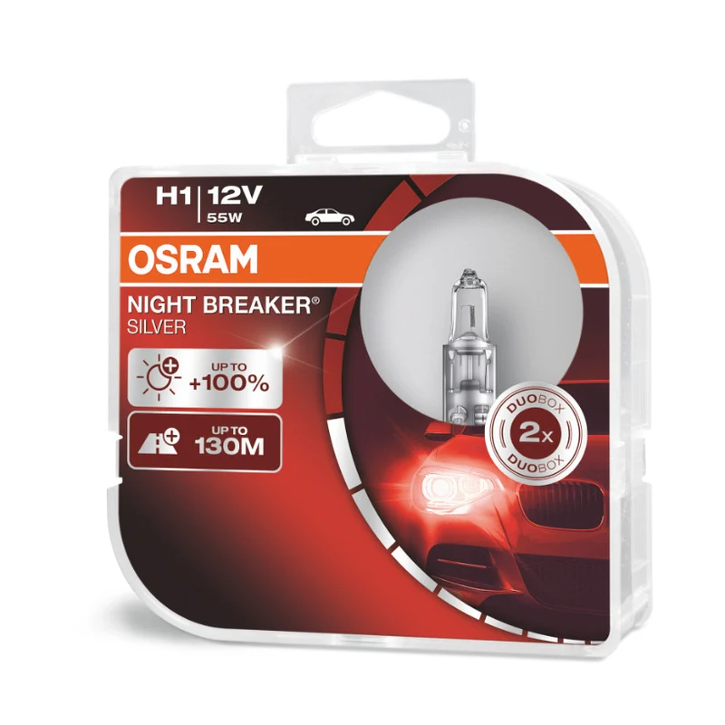 Osram H1 12V NIGHT BREAKER SILVER +100% / Pack of 2