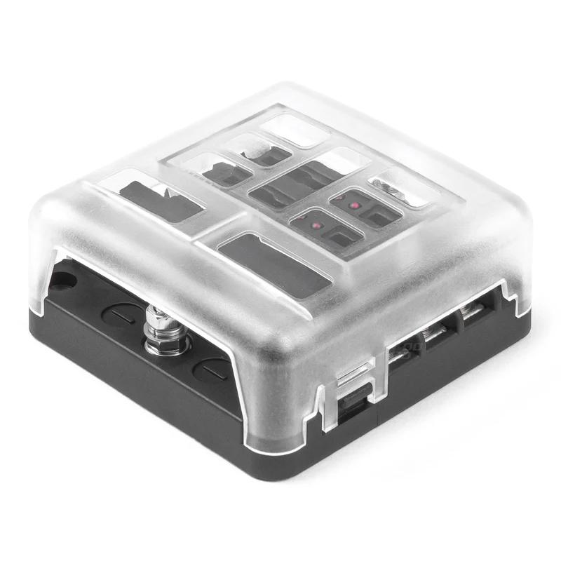 Ceramic Blade Fuse Box with Positive & Negative Studs / 6 Way
