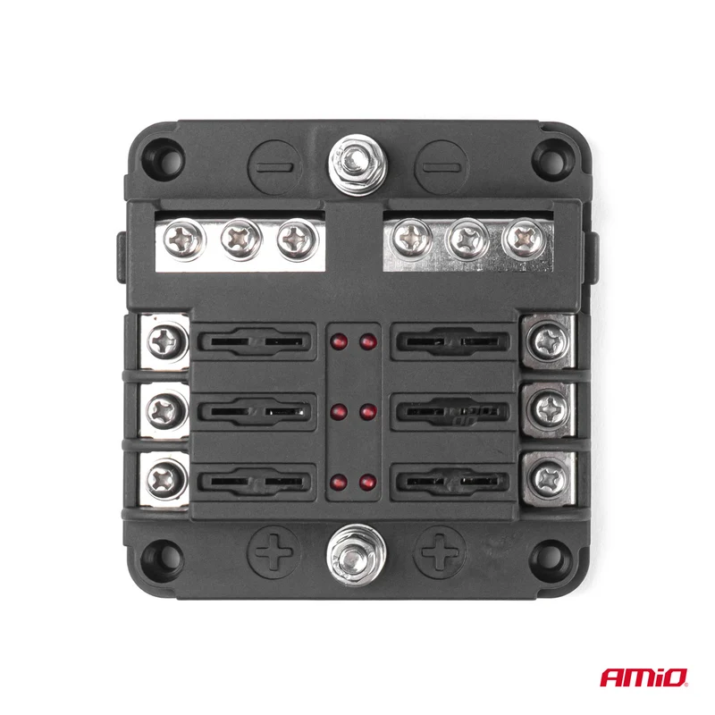 Ceramic Blade Fuse Box with Positive & Negative Studs / 6 Way