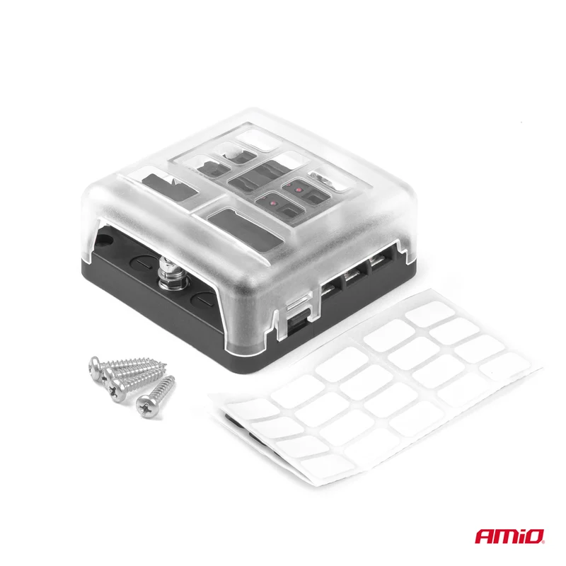 Ceramic Blade Fuse Box with Positive & Negative Studs / 6 Way