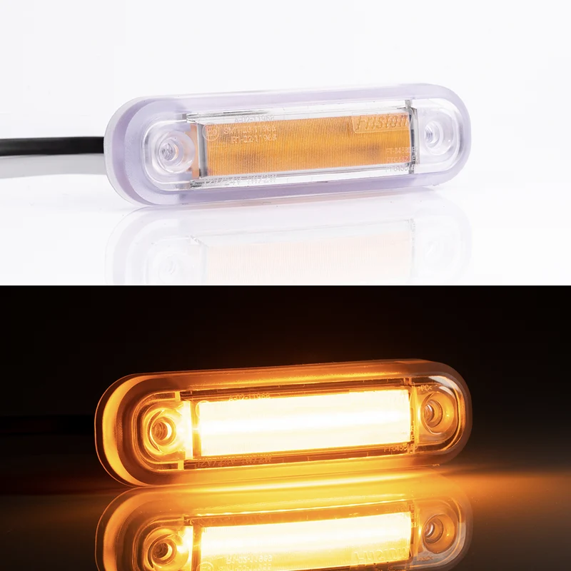 Indicatore luminoso a LED effetto neon con guarnizione trasparente/ambra
