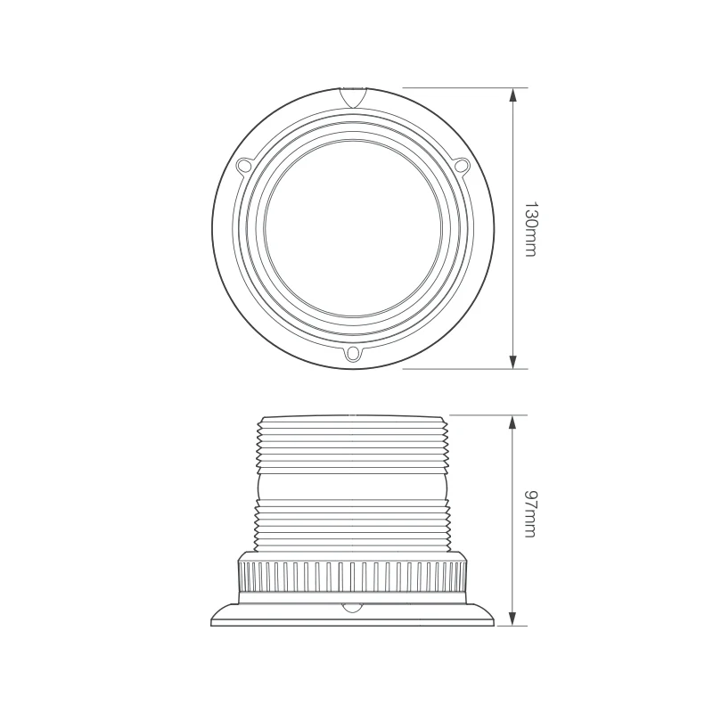 Compact Green Warning Beacon - Three-Bolt Mount