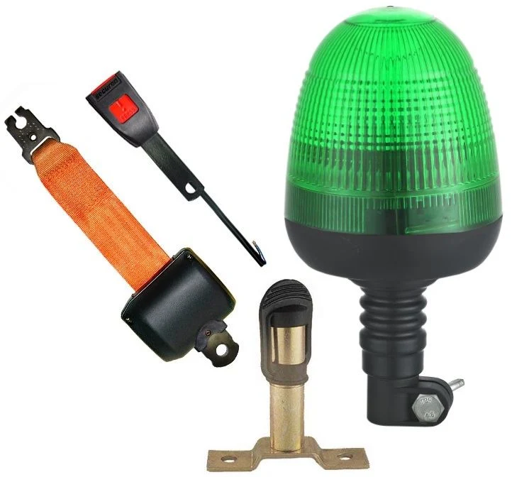 Seat belt kit with green beacon and DIN pole mount.
