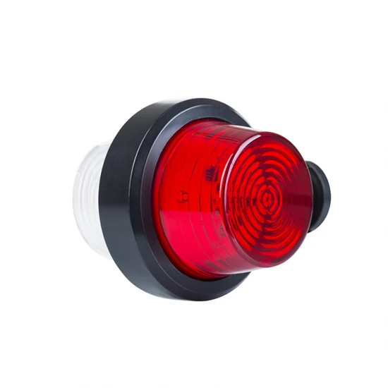 Old School Danish Short LED Outline Marker Light / Red & Clear Lens