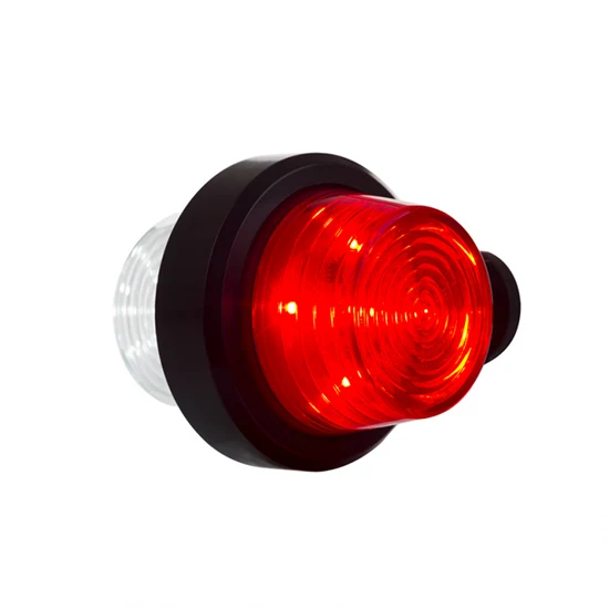 Old School Danish Short LED Outline Marker Light / Red & Clear Lens