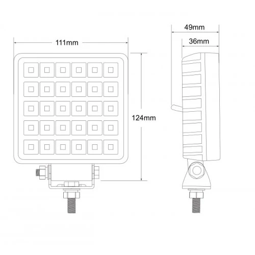 Faro da lavoro a LED da 30 W con interruttore / Fascio luminoso ampio da 3800 lumen