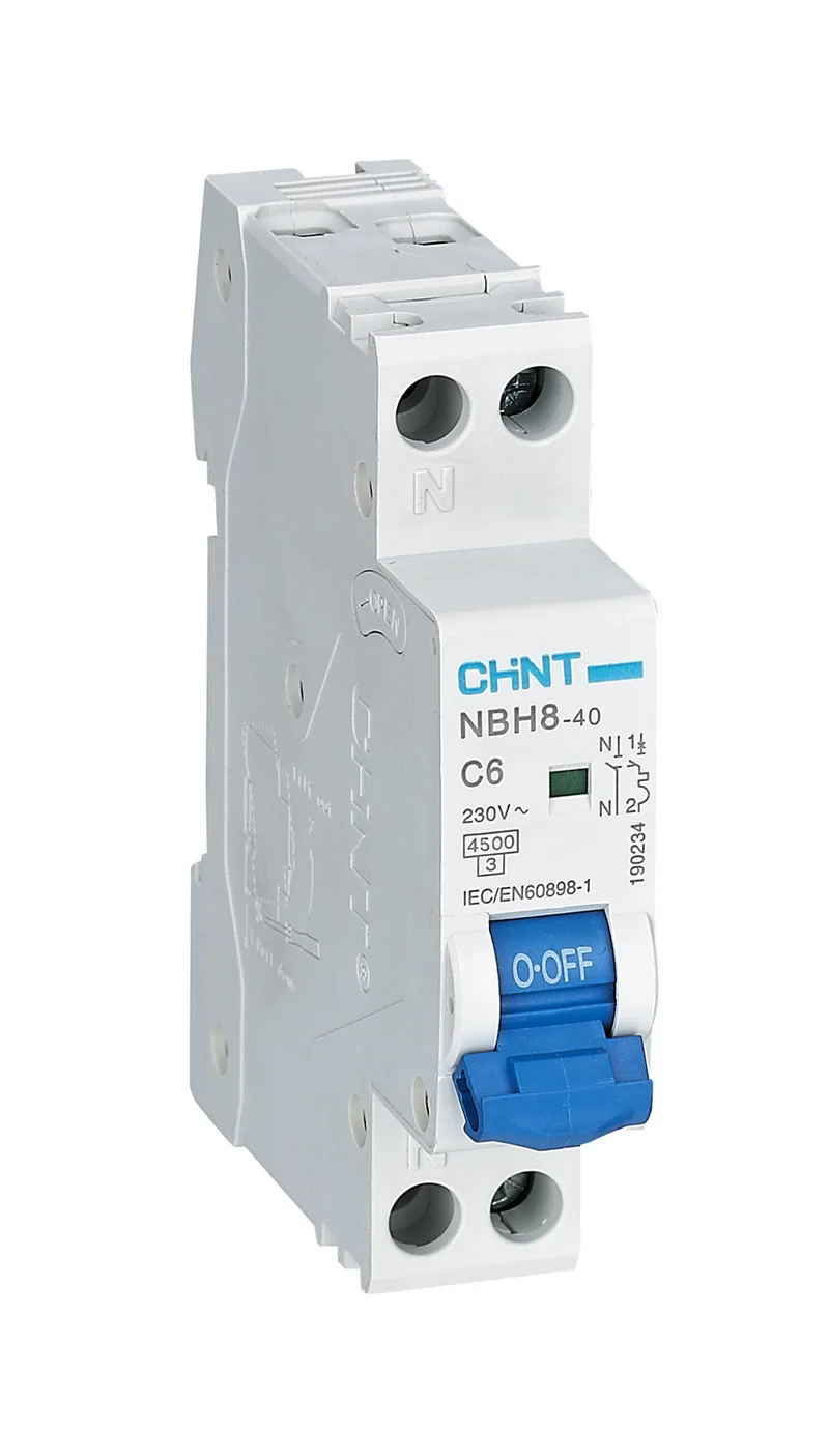 Interruttore Magnetotermico Chint NBH8 1P+N Curva C 4,5kA – 6-32A