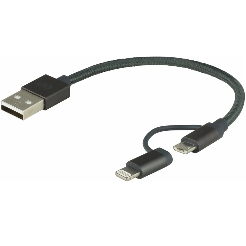 GP CB03 Charge & Sync cable, 2-in-1 micro-USB + lightning connector