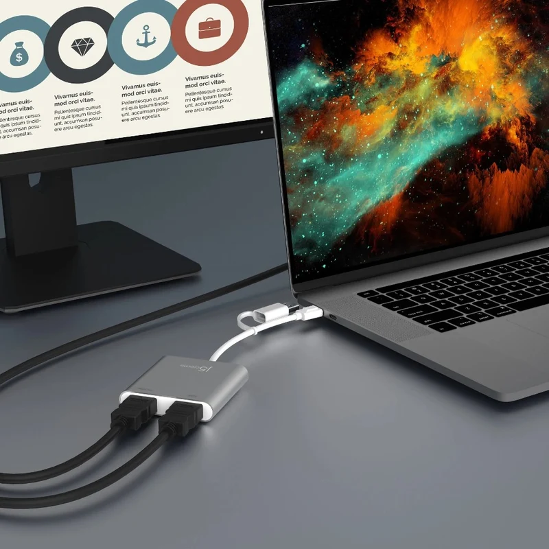 j5create Adattatore multi monitor da USB-C® a HDMI™ doppio