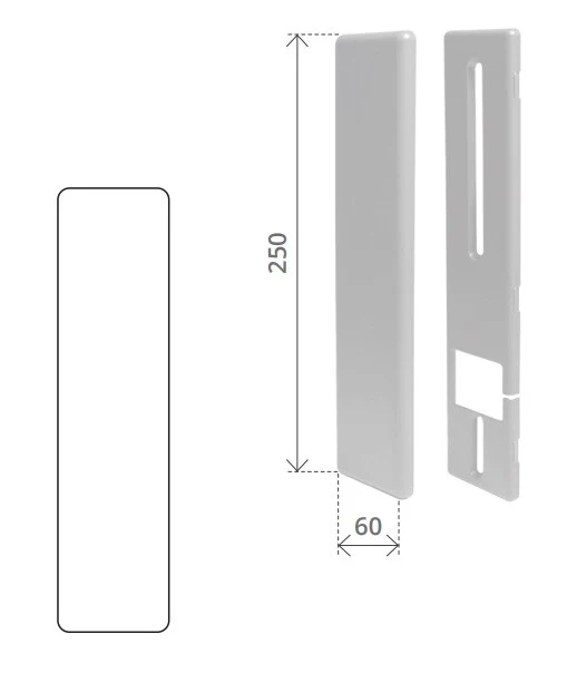 Placca Cieca Per Avvolgitori Persiane Avvolgibili Universale in Abs Oro Lucido