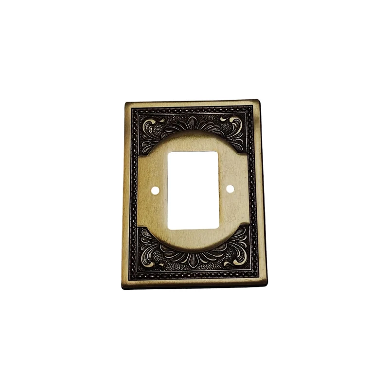 Placca Gaudia 2 Posti Interruttore BTicino Serie Piuma Vintage in ottone Valli & Colombo