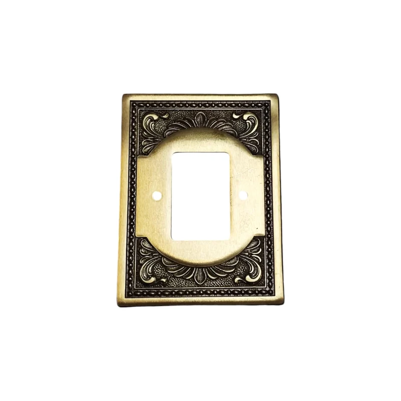 Placca Gaudia 2 Posti Interruttore BTicino Serie Piuma Vintage in ottone Valli & Colombo