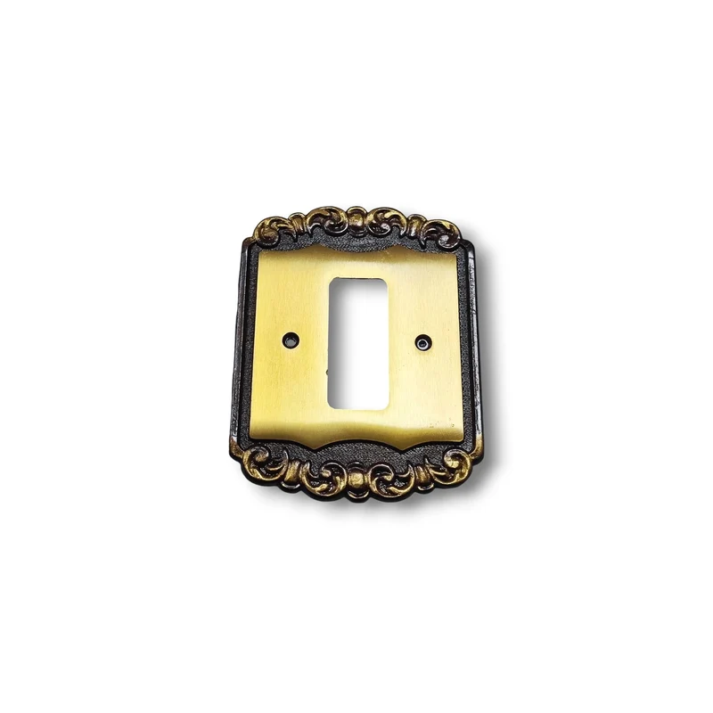 Placca 1 Posto Interruttore Bticino Piuma Valli & Colombo mod. Delfino in ottone