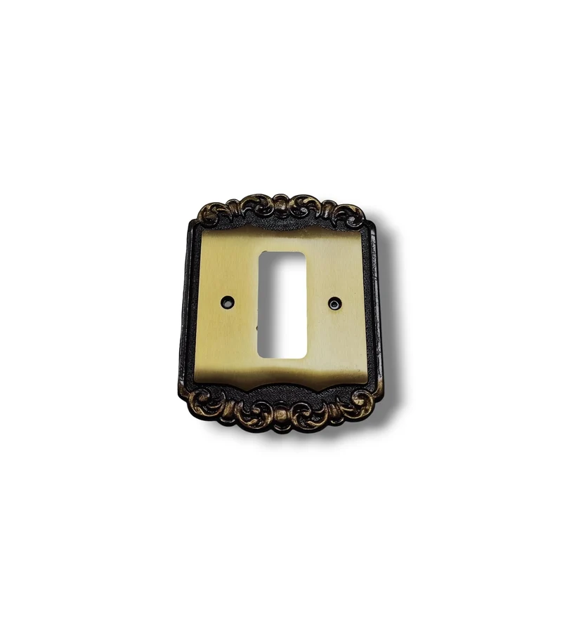 Placca 1 Posto Interruttore Bticino Piuma Valli & Colombo mod. Delfino in ottone