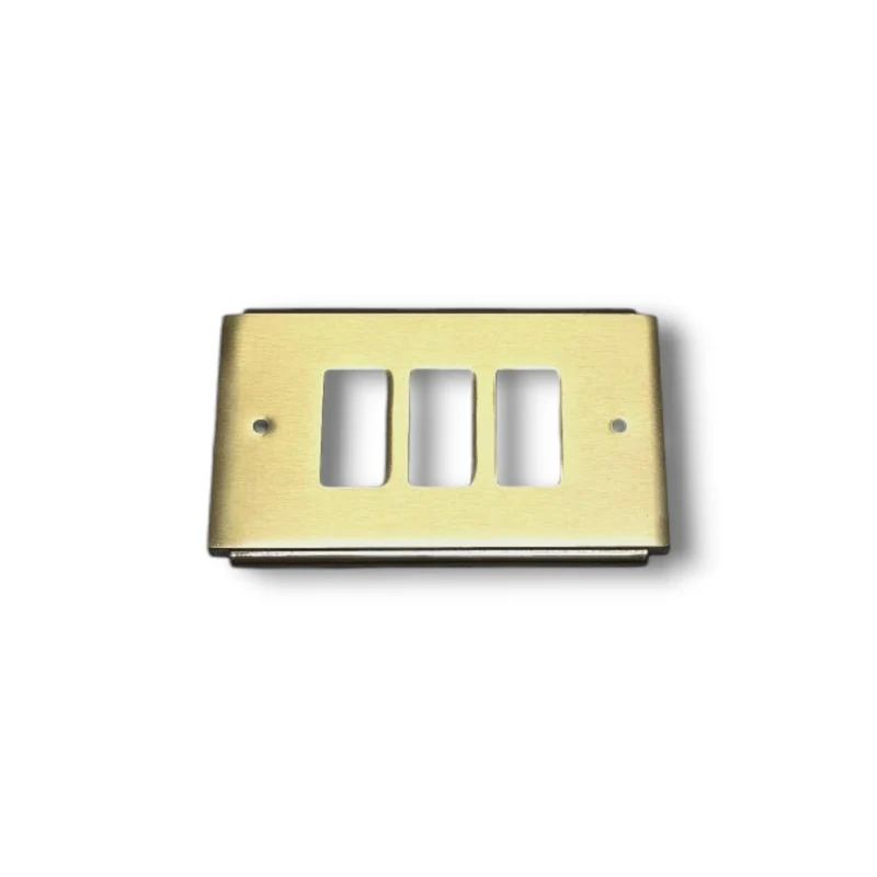 Placca Valli & Colombo Ottone Fumè 3 Posti Serie Magic Bticino Bronzo Serie Futu