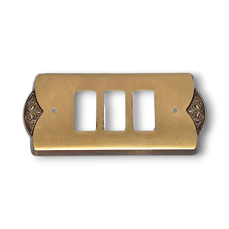 Placca Valli & Colombo Ottone Fumè 3 Posti Serie Magic Bticino Bronzo Serie Novi