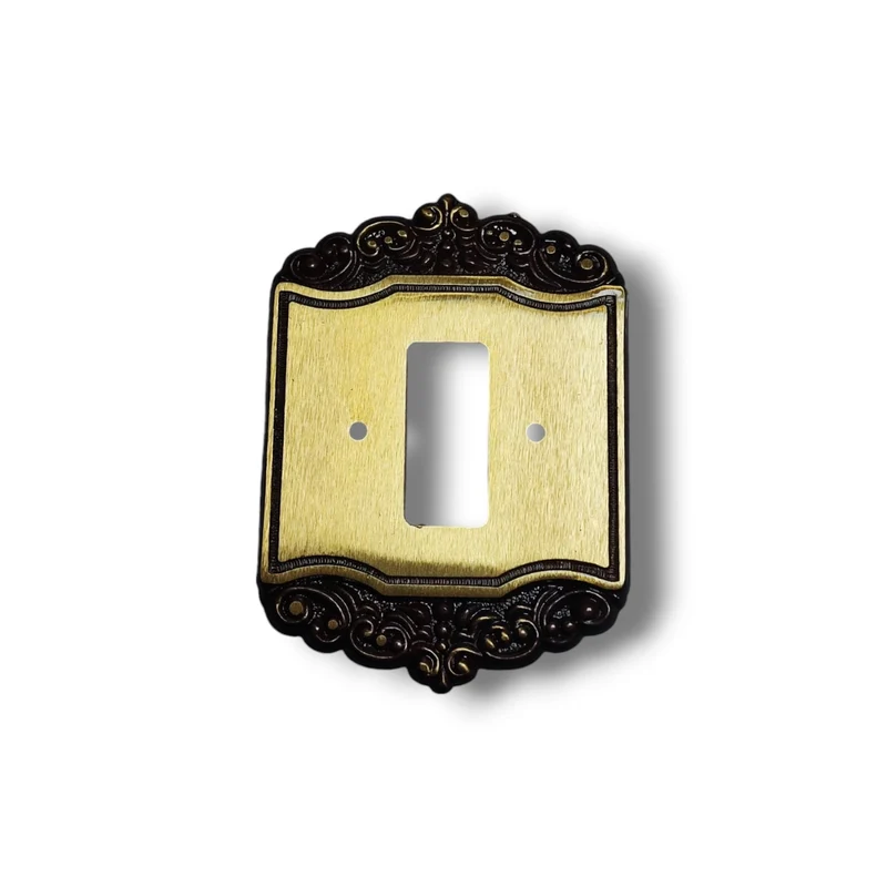 Placca in ottone Bticino Piuma Regina 1P per interruttore Vintage