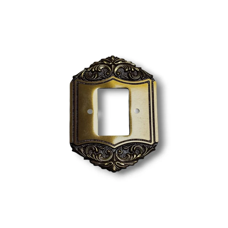 Placca in ottone Bticino Piuma Regina 2 Posti per interruttore Vintage