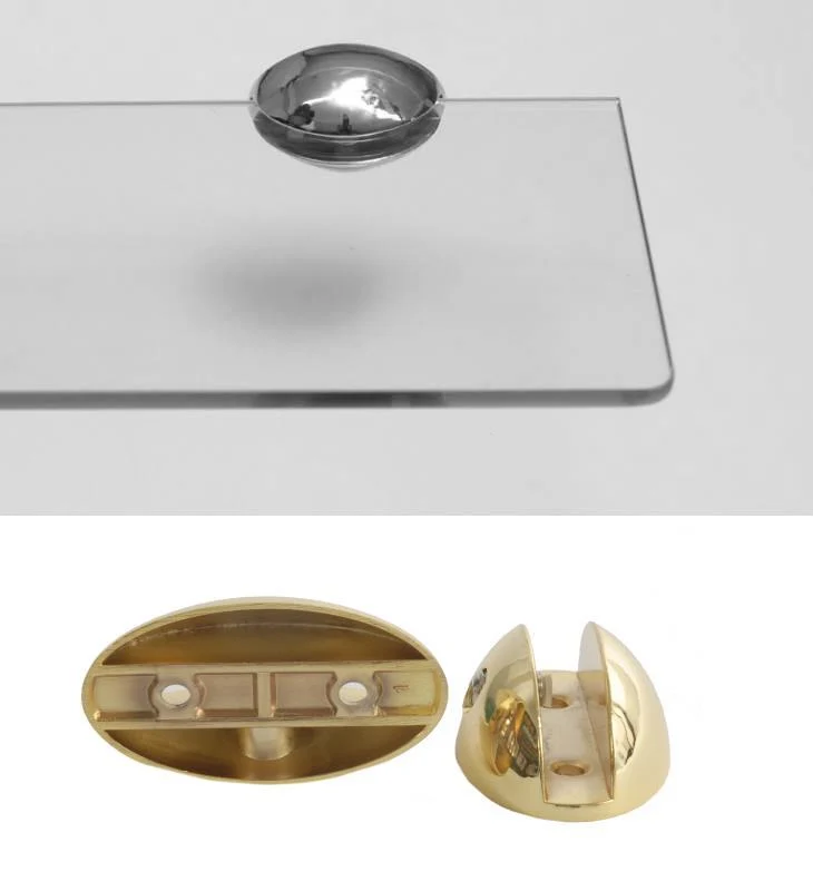 Reggimensola Supporti Per Mensole Vetro 9106 10 Mm Oro Cm 2,5x5 Coppia