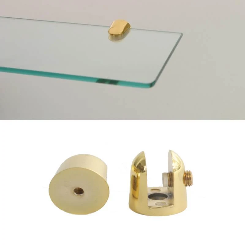 Reggimensola Supporti Per Mensole Vetro 9109 10 Mm Oro Cm 2,5x3 Coppia